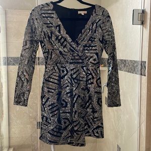 Sequined long sleeved dress